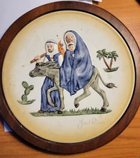 1974 GOEBEL JANET ROBON FLIGHT EGYPT PLATE HAND PAINTING WEST GERMANY FRAMED