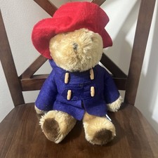 Eden Toys 1975-1981 Paddington Bear Plush Navy Blue Jacket Red Hat Vintage 14