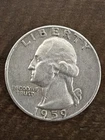 1959-D Washington Quarter 90% Silver Coin Uncertified Circulated