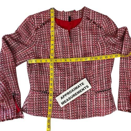 WHBM Blazer Damen Gr. 10 Rosa Tweed Sakko Büro Corpcore Karriere Sitzungssaal - Bild 12 von 15