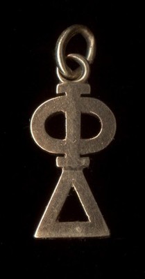 10K 19mm Fein Massiv Gelbgold Phi Delta Brüderlichkeit Wort Anhänger Charm Cy