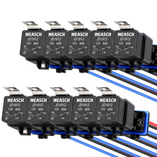 10 Pack Waterproof Relay Kit 12v 40a 4 Pin Spst Heavy Duty 14 Awg Tinned 10 Pack Waterproof Relay Kit 12v 40a 4 Pin Spst Heavy Duty 14 Awg Tinned