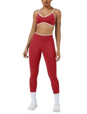 2 Piece Workout Sets for Women Contrast Trim Sports Bra Matching Seamless Scr...