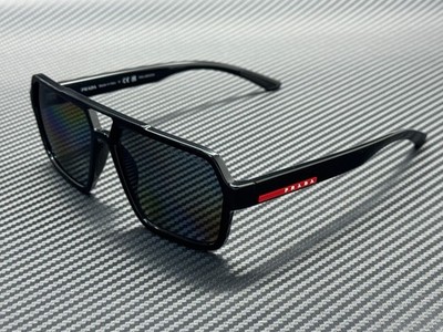 PRADA LINEA ROSSA PS A06SF 1AB02G Black Grey Polarized Men's 59 mm Sunglasses