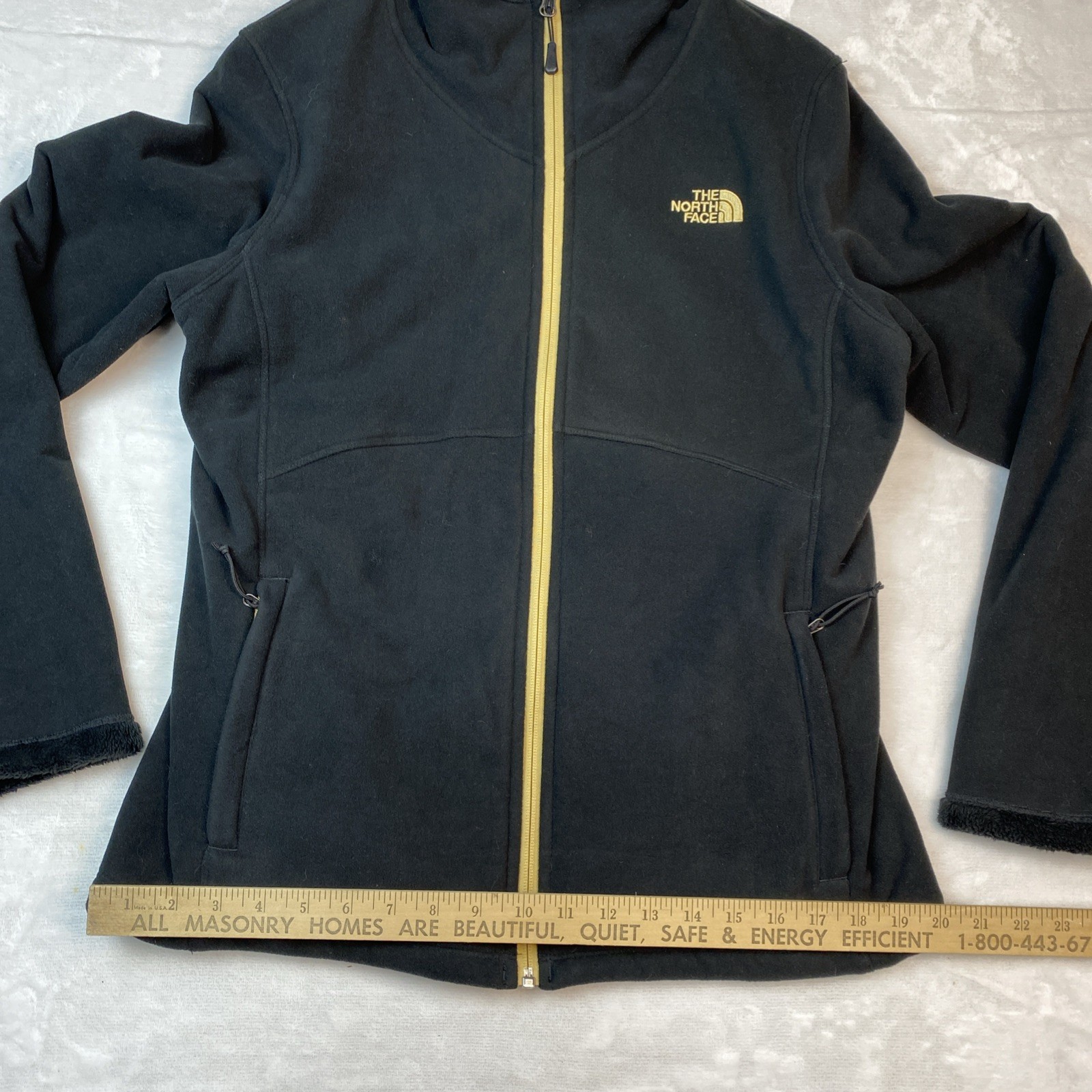 The North Face Morning Glory Fleece Jacket Black And Gold Women's L thumbnail 4