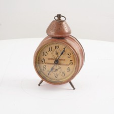 Antiker Wecker Automat Kupfer Gehäuse mechanisch Vintage Sammler ungeprüft