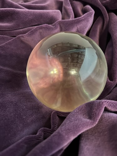 CRYSTAL BALL Franklin Mint Exc. Condition w/24k Gold Plated Stand Three Fates - Picture 3 of 8