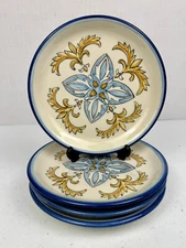 Pottery Barn Isabella Bread Butter Dessert Plates Medallion Multicolors Set Of 4