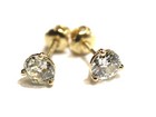 New GIA 14k yellow gold 1.13ct VS2 J K round diamond Martini stud earrings — photo 5