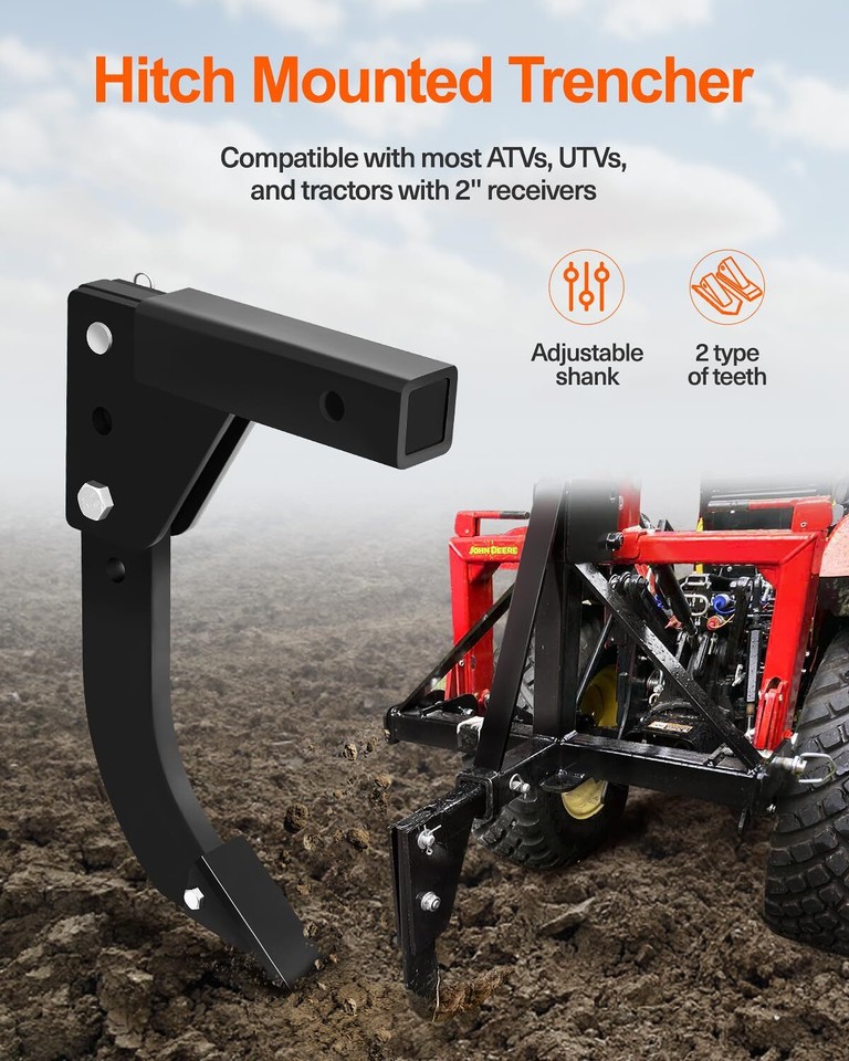 Hitch Mounted Trencher Heavy Duty Subsoiler Hitch Lawn Ripper for ...