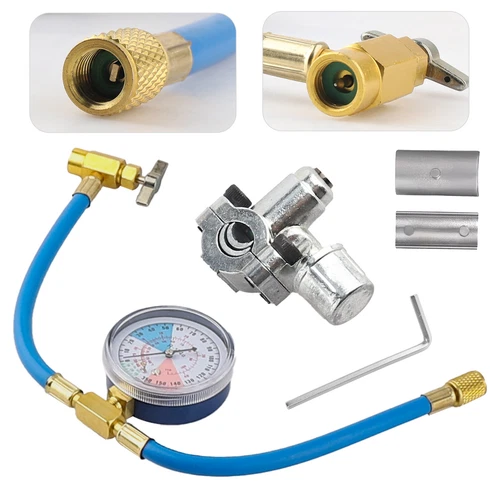 BPV31 Bullet Piercing Tap Valve Kits For Home Use Refrigerator w/ Pressure Gauge