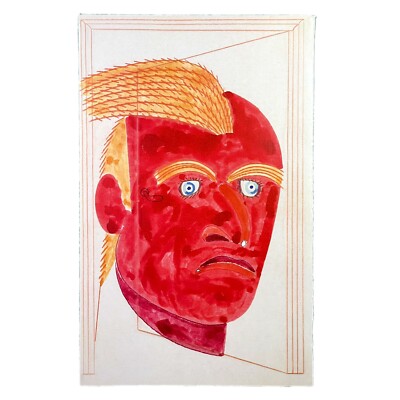 Eduardo Arroyo Ulysses Illustrated Bookplate Print 7.75 x 12.5  James Joyce Red