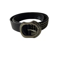 Harley Davidson Belt Genuine Leather Kids Boys Youth Studded Black Biker Unisex