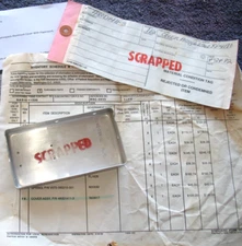 NASA Shuttle space flown aluminium cover stamped "scrapped" + original documents