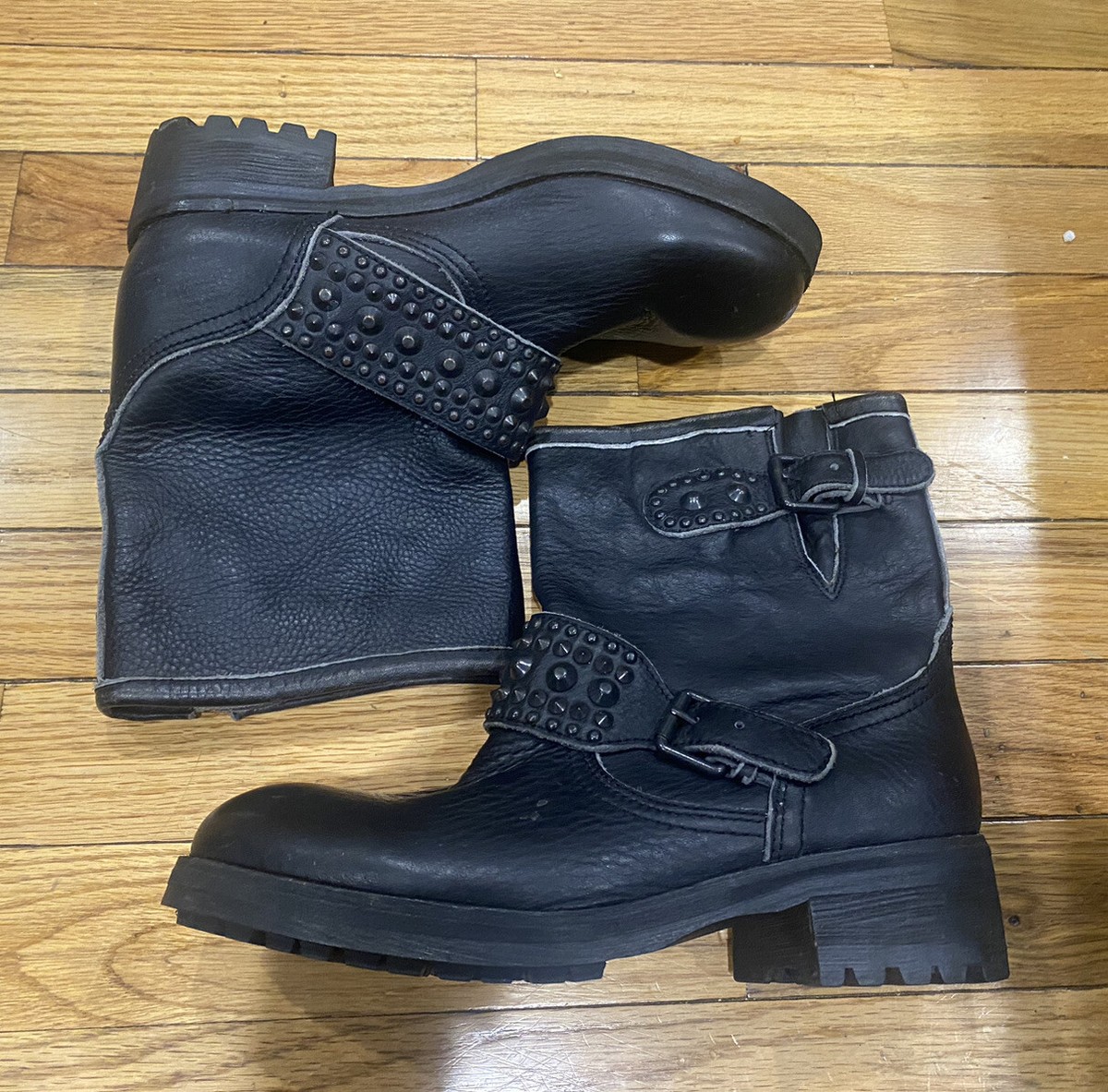 Leather Studded Ash Studded Boots ASH Rebel Motorcycle