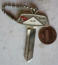 Ford Motor Car Company Triple Shield Logo Metal Key Shaped Keychain 2 
