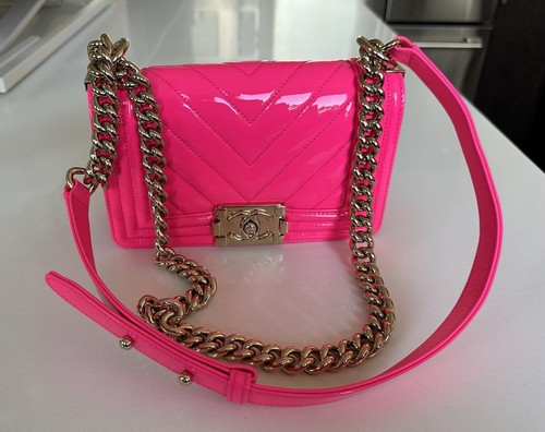 CHANEL Small Boy Flap Bag Pink Gold Hardware