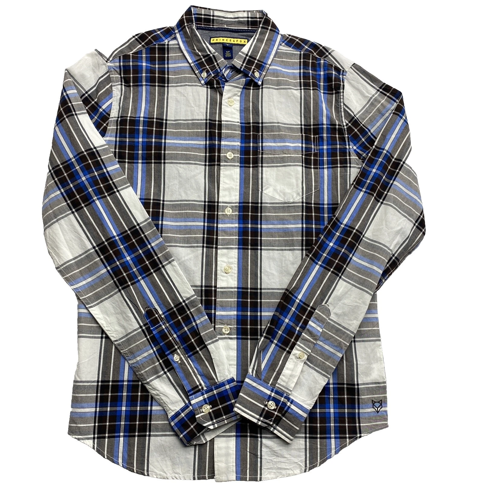 Fox Long Sleeve Solid Casual Button-Down Shirts for Men