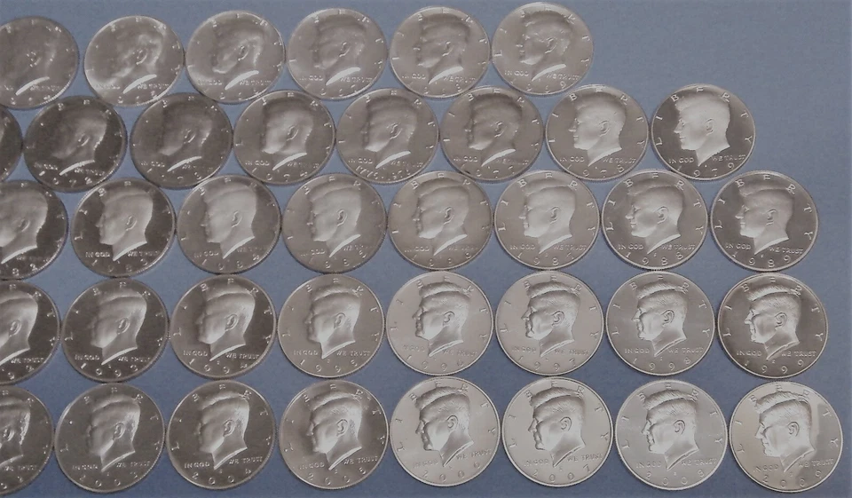 1964 -1967-1968 S - 2009 S PROOF Kennedy Half Dollar Coin Collection 45 Coins  - Image 2 of 4