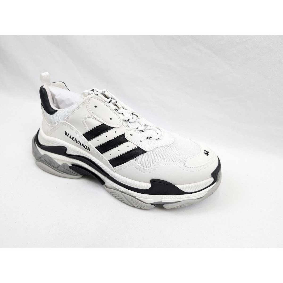 Balenciaga x Adidas Low-Top Sneakers in Black/White BNWB 46 IT | eBay