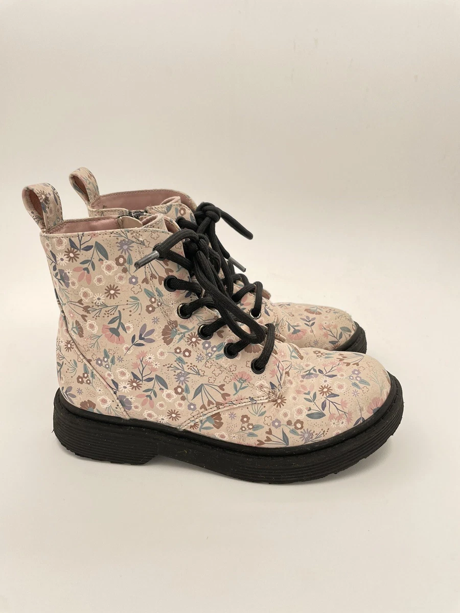 Floral combat boots target sale
