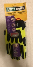 Safety Works Force Flex Alycore Hiviz Cut Resistant Gloves Med *NEW*