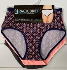 Lady Princess Microfiber Panties Briefs 3prs. S