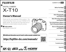 FujiFilm FinePix X-T10 Digital Camera Owner's Manual User Guide Instruction