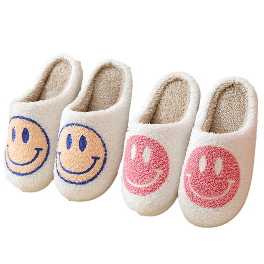 ★関税込★ACME DE LA VIE X Smiley★BIKER SMILEY ROOM SLIPPER PacificPlex Womens Smiley Preppy Smile Slippers Retro Cozy