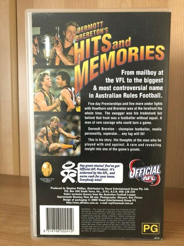 DERMOTT BRERETON'S HITS and MEMORIES ~ HAWTHORN ~ AS NEW PAL VHS VIDEO - Picture 2 of 2