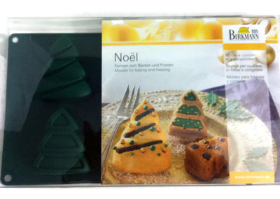 Birkmann Noel 6 Christmas Tree Silicone Molds For Baking Or Freezing Cake Jello