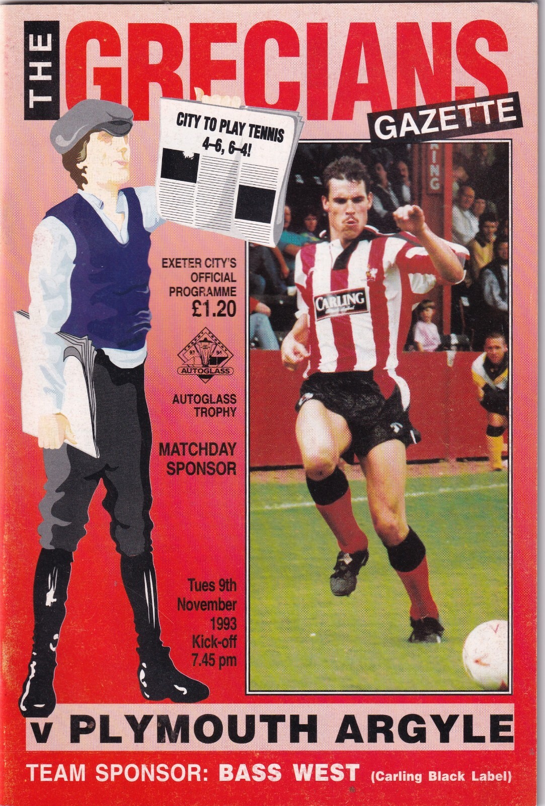 Exeter City v Plymouth Argyle Autoglass Trophy Programme 1993 eBay