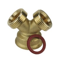 "2-Wege Verteiler Y-StüCk GabelstüCk Eckventiladapter Allseitig 3/4\" Messing"