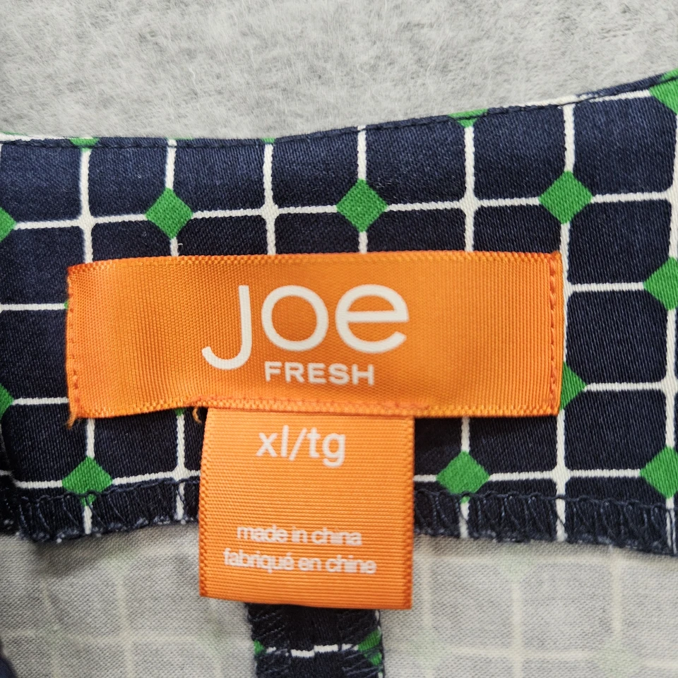 Joe Fresh Women's XL Blue Dotted Sleeveless Grid Polka Dot Shift Dress — 第 2/4 张图片