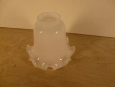 Milk Glass, Pendant Shade with Scalloped Rim