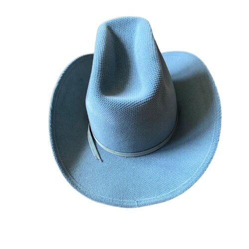 THE BULLDOGGER Cowboy Hat Wheat Weave Satin Band Size 7 Gray - Picture 1 of 10