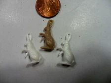 Vintage Plastic Miniature Standing Rabbits- Western Germany Set of 3