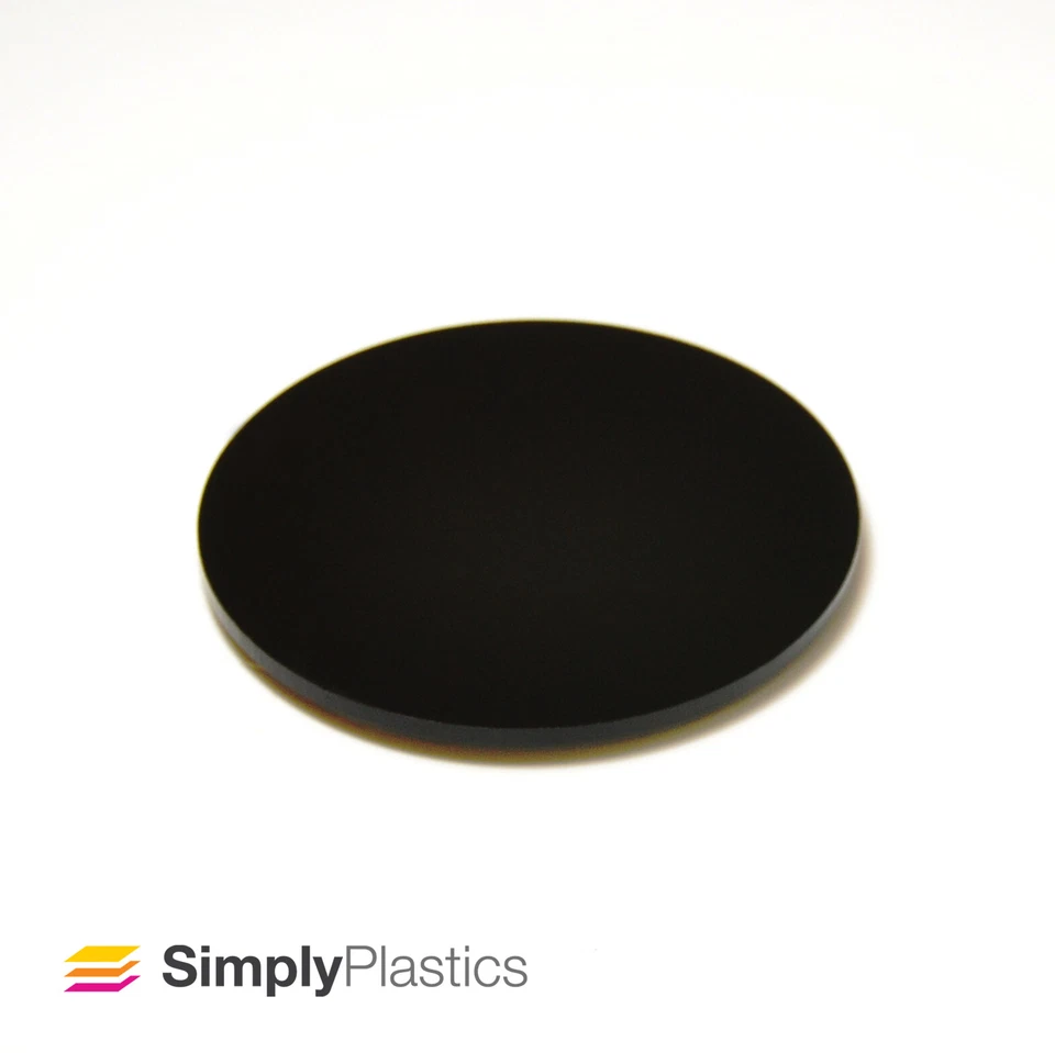 Perspex® Laser Cut Black 962 Acrylic Plastic Disc / Various Metric Diameters