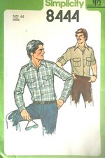 1970's VTG Simplicity Men's Shirt Pattern 8444 Size 44 UNCUT