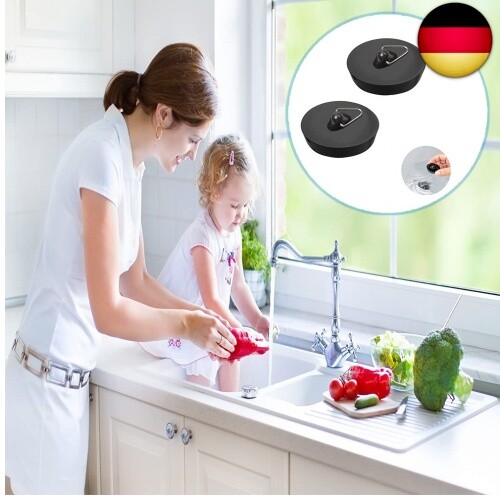 2 Pack Abflussstopfen, Spüle Abfluss Stöpsel, Gummi Stöpsel für Spülbecken, Spül - Bild 6 von 6