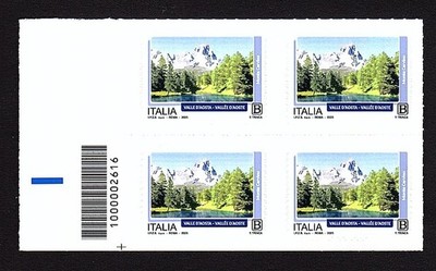 Italy 2025: Valle d'Aosta - quartina barcode, MNH**