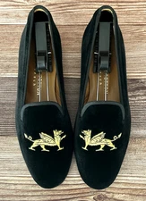 SO CUTE! Women's $575 Stubbs & Wootton Velvet “GRIFFIN" Slippers Loafer Shoe 7.5
