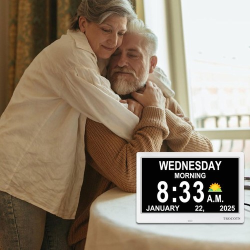 Sleek 10'' Digital Clock with Custom Alarms & Auto DST - Perfect for Seniors - Picture 8 of 10