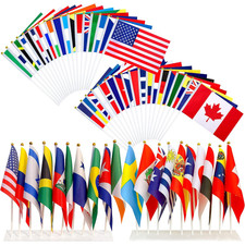 200 Countries International Flags of the World Small Mini Hand Held Flags on