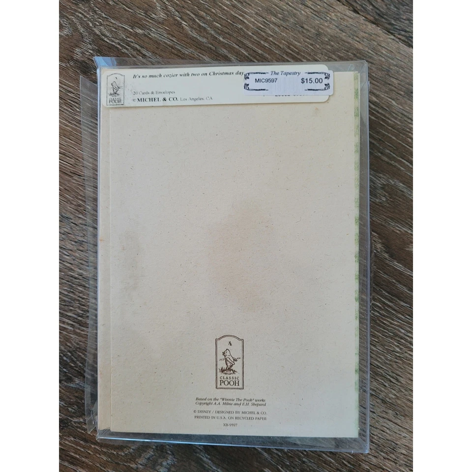 Tarjetas de Navidad clásicas Pooh Michel & Co nuevo juego de papelería sellado # Foto 4 de 4