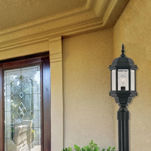 Designers Fountain 2976-BK 1 Light 8" Cast Aluminum Post Lantern - Black - Picture 7 of 7