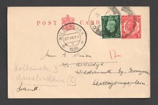 King George V KGV Reddirected Wildervank Netherlands 1d Stationery Postcard