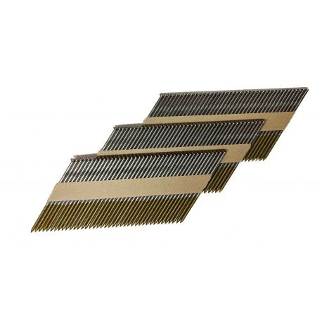 Pointes 34° crantées acier 2.8x70 assurant un ancrage bois durable