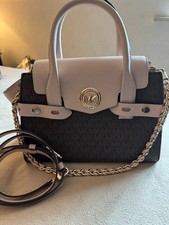 Michael Kors Carmen Satchel, Pink & Brown wit...