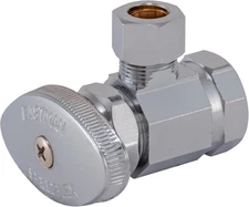 3/8 Inch OD Compression X 1/2 Inch FIP Compression Multi-Turn Angle Stop Valve,